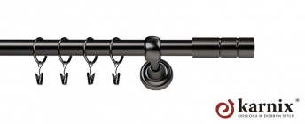 Karnisze Metalowe Rzymskie 19mm Cylinder antracyt