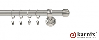 Karnisze Metalowe Rzymskie 19mm Kula chrom mat