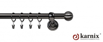 Karnisze Metalowe Rzymskie 19mm Kula antracyt