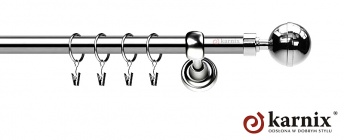 Karnisze Metalowe Rzymskie 19mm Kula Elegant INOX