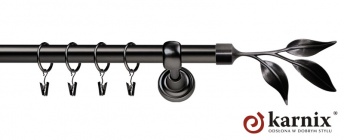 Karnisze Metalowe Rzymskie 19mm Liść antracyt