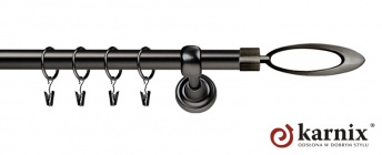 Karnisze Metalowe Rzymskie 19mm Mirella antracyt