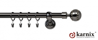 Karnisze Metalowe Rzymskie 19mm Pico Crystal antracyt