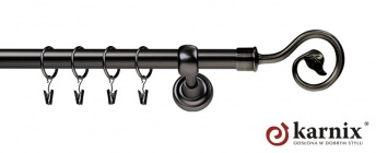 Karnisze Metalowe Rzymskie 19mm Spiralka antracyt