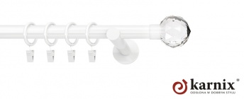 Karnisz nowoczesny NEO 19mm Beluna Crystal biały