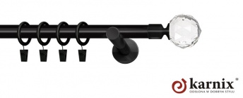 Karnisz nowoczesny NEO 19mm Beluna Crystal czarny