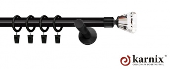 Karnisz nowoczesny NEO 19mm Clarex Crystal czarny