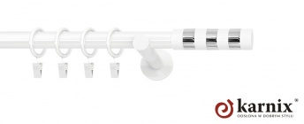 Karnisz nowoczesny NEO 19mm Etiuda biały