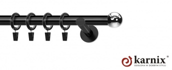 Karnisz nowoczesny NEO 19mm Kula czarny