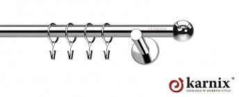 Karnisz nowoczesny NEO 19mm Kula INOX