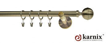 Karnisz nowoczesny NEO 19mm Kula Elegant antyk mosiądz