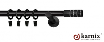 Karnisz nowoczesny NEO 19mm Rosetti Crystal czarny