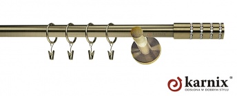 Karnisz nowoczesny NEO 19mm Rosetti Crystal antyk mosiądz
