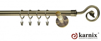 Karnisz nowoczesny NEO 19mm Spiralka antyk mosiądz