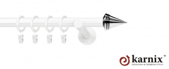 Karnisz nowoczesny NEO 19mm Stożek biały