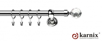 Karnisze Metalowe Rzymskie 25mm Beluna Crystal INOX