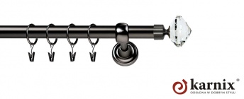 Karnisze Metalowe Rzymskie 25mm Blanca Crystal antracyt