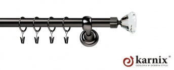 Karnisze Metalowe Rzymskie 25mm Clarex Crystal antracyt