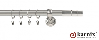 Karnisze Metalowe Rzymskie 25mm Cylinder chrom mat