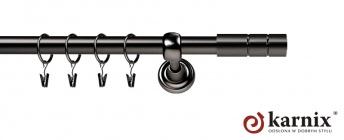 Karnisze Metalowe Rzymskie 25mm Cylinder antracyt