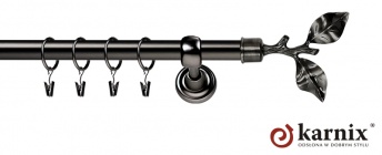 Karnisze Metalowe Rzymskie 25mm Gałązka antracyt