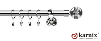 Karnisze Metalowe Rzymskie 25mm Globi Crystal INOX