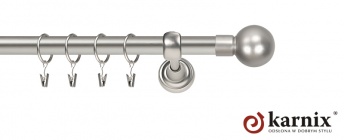 Karnisze Metalowe Rzymskie 25mm Kula chrom mat