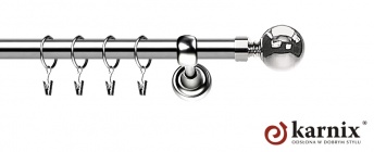 Karnisze Metalowe Rzymskie 25mm Kula INOX