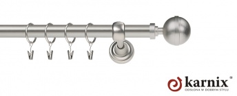 Karnisze Metalowe Rzymskie 25mm Kula Elegant chrom mat