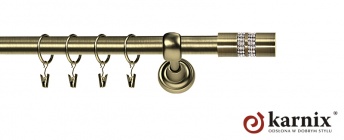 Karnisze Metalowe Rzymskie 25mm Lanso Crystal antyk mosiądz