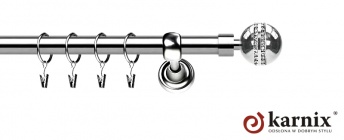 Karnisze Metalowe Rzymskie 25mm Melba Crystal INOX