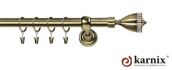 Karnisze Metalowe Rzymskie 25mm Piano Crystal antyk mosiądz