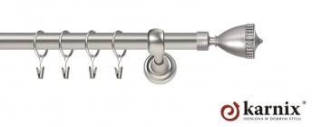 Karnisze Metalowe Rzymskie 25mm Piano Crystal chrom mat