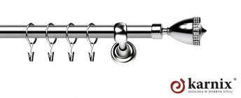 Karnisze Metalowe Rzymskie 25mm Piano Crystal INOX