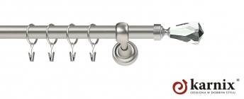 Karnisze Metalowe Rzymskie 25mm Travo Crystal chrom mat