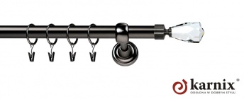 Karnisze Metalowe Rzymskie 25mm Travo Crystal antracyt