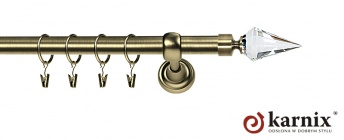 Karnisze Metalowe Rzymskie 25mm Veneto Crystal  antyk mosiądz