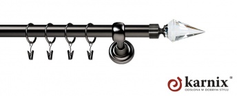 Karnisze Metalowe Rzymskie 25mm Veneto Crystal  antracyt