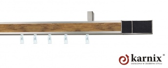 Karnisz sufitowy AVENO 31x13mm Croco Black Chrom mat - dąb