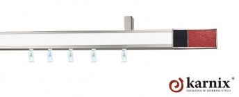 Karnisz sufitowy AVENO 31x13mm Croco R/B Chrom mat - biały