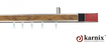 Karnisz sufitowy AVENO 31x13mm Croco R/B Chrom mat - dąb