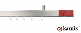 Karnisz sufitowy AVENO 31x13mm Croco Red Chrom mat