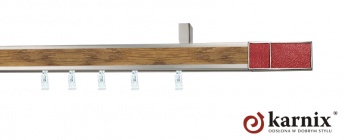 Karnisz sufitowy AVENO 31x13mm Croco Red Chrom mat - dąb