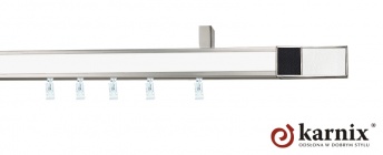 Karnisz sufitowy AVENO 31x13mm Croco W/B Chrom mat - biały