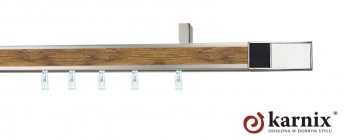 Karnisz sufitowy AVENO 31x13mm Croco W/B Chrom mat - dąb