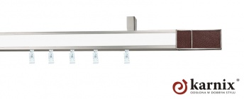 Karnisz sufitowy AVENO 31x13mm Croco Wenge Chrom mat - biały