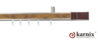 Karnisz sufitowy AVENO 31x13mm Croco Wenge Chrom mat - dąb