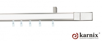 Karnisz sufitowy AVENO 31x13mm Croco White Chrom mat - biały