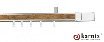 Karnisz sufitowy AVENO 31x13mm Croco White Chrom mat - dąb