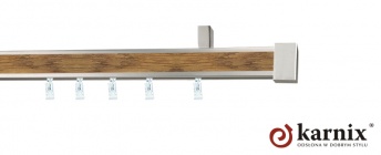 Karnisz sufitowy AVENO 31x13mm Loreto Chrom mat - dąb